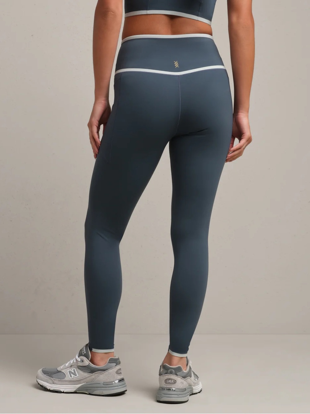 RHONE Sage green High-Waist Leggings with Stripe